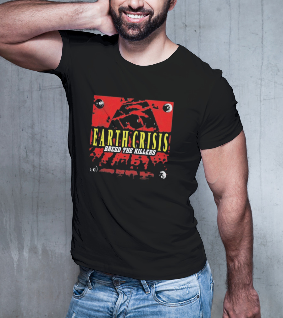 Earth Crisis Breed The Killers Yellow Text Red Background T-Shirt