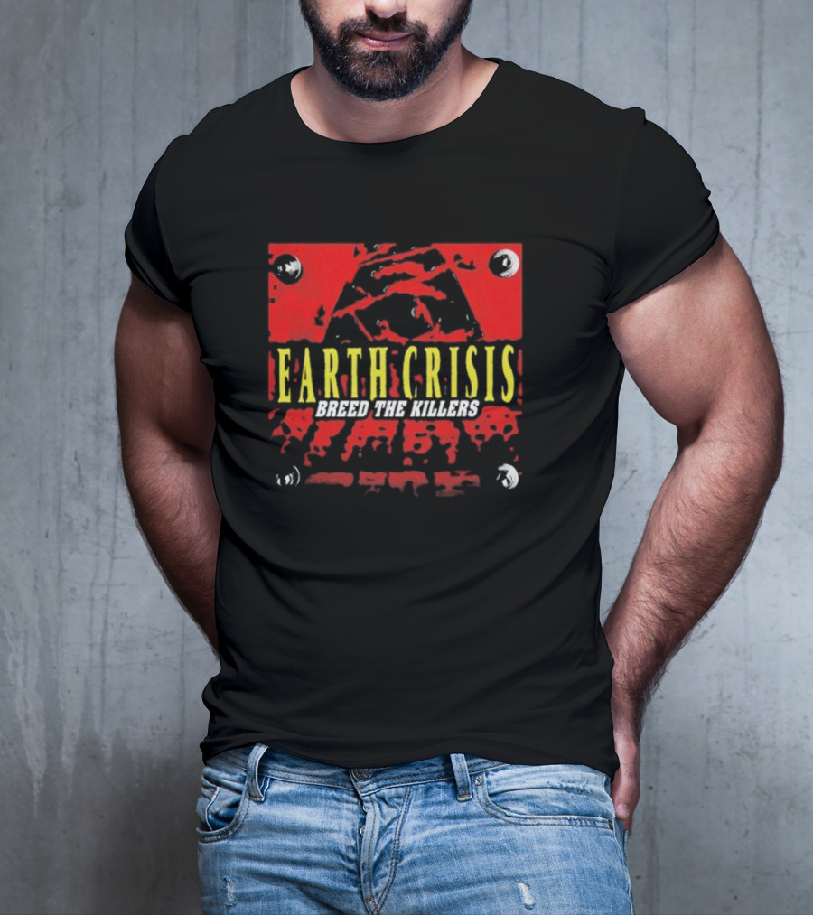 Earth Crisis Breed The Killers Yellow Text Red Background T-Shirt
