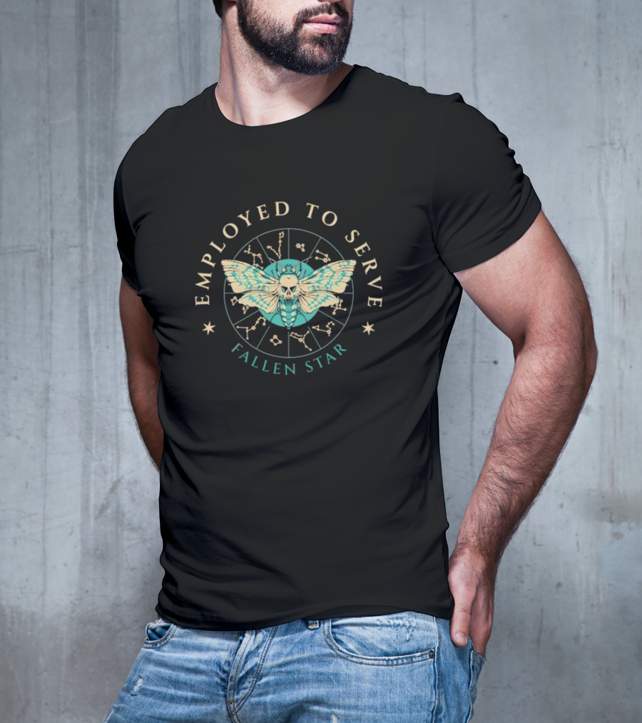 Employed To Serve Fallen Star Moth Astrology Circle T-Shirt