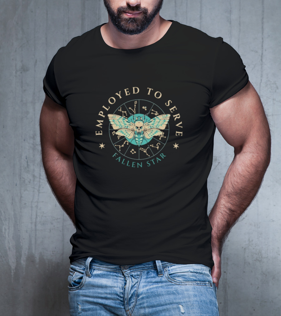 Employed To Serve Fallen Star Moth Astrology Circle T-Shirt