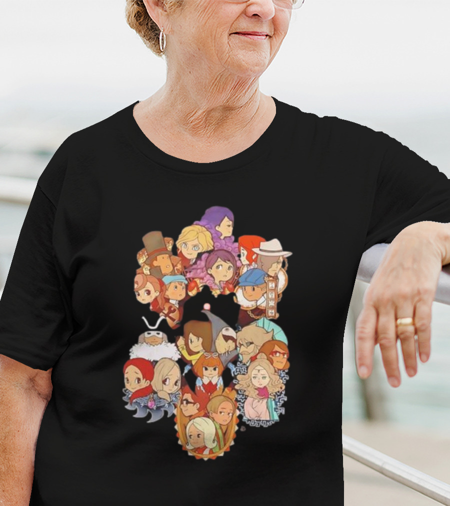 Professor Layton Every Puzzle Has An Answer With Iconic Character Collage T-Shirt
