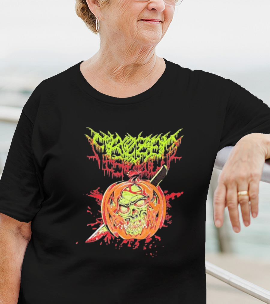 Frozen Soul Pumpkin Skull Knife Horror Graphic T-Shirt