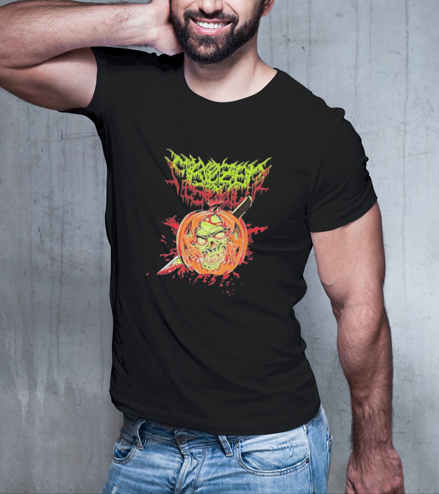 Frozen Soul Pumpkin Skull Knife Horror Graphic T-Shirt