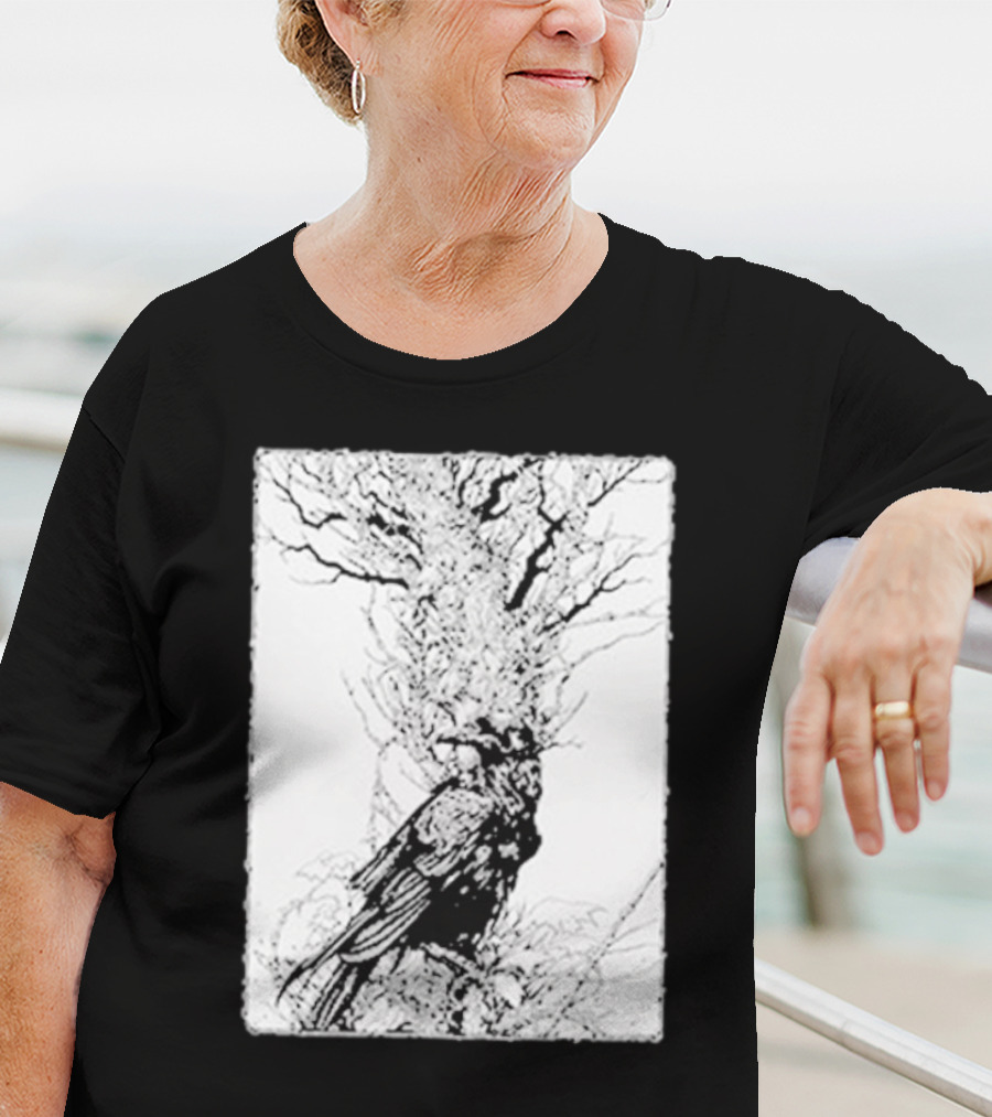 Fajar Allanda Raven Crow Art By Fajar Aeon Tree Illustration T-Shirt