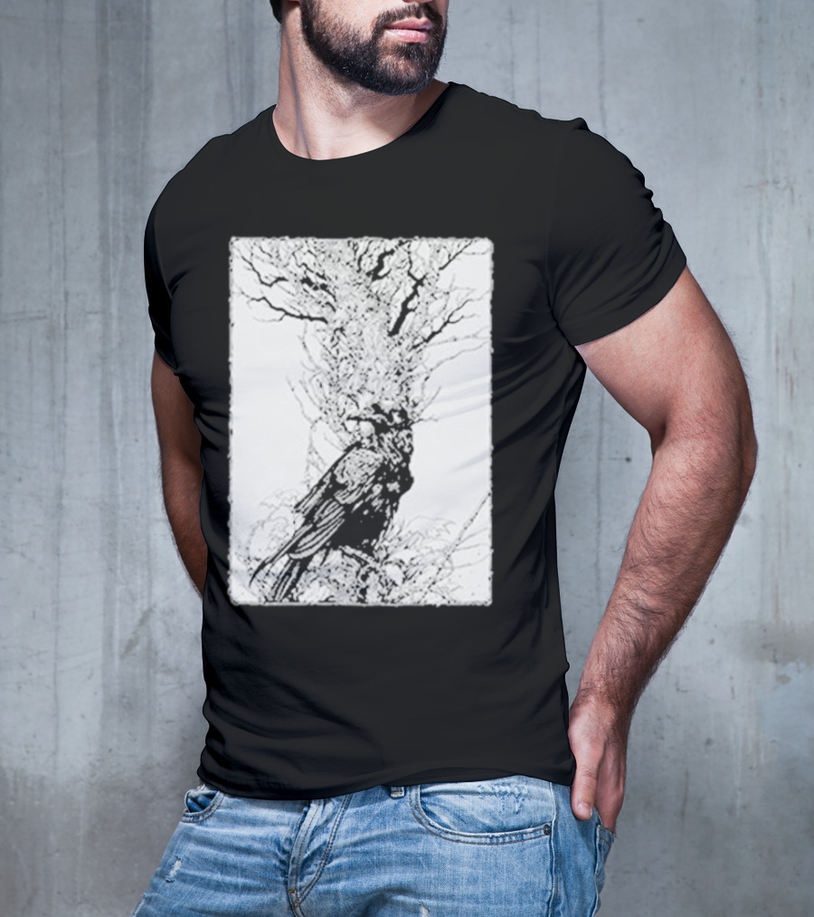 Fajar Allanda Raven Crow Art By Fajar Aeon Tree Illustration T-Shirt