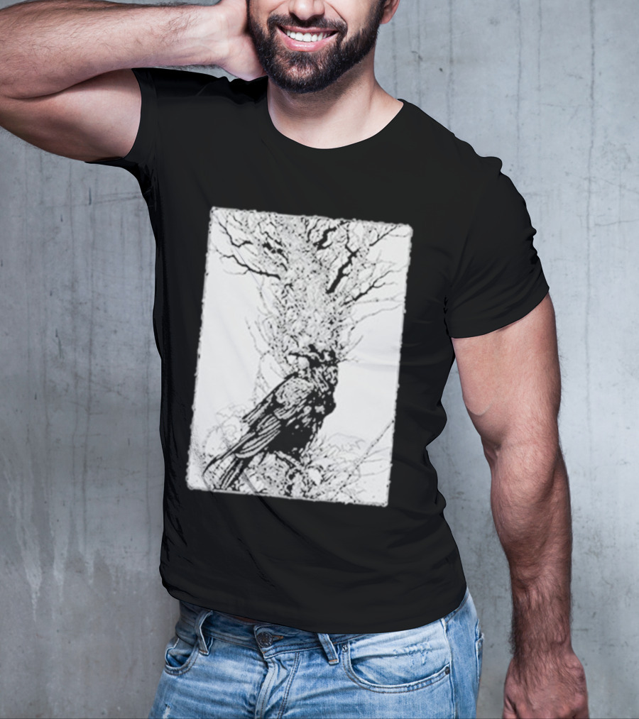 Fajar Allanda Raven Crow Art By Fajar Aeon Tree Illustration T-Shirt