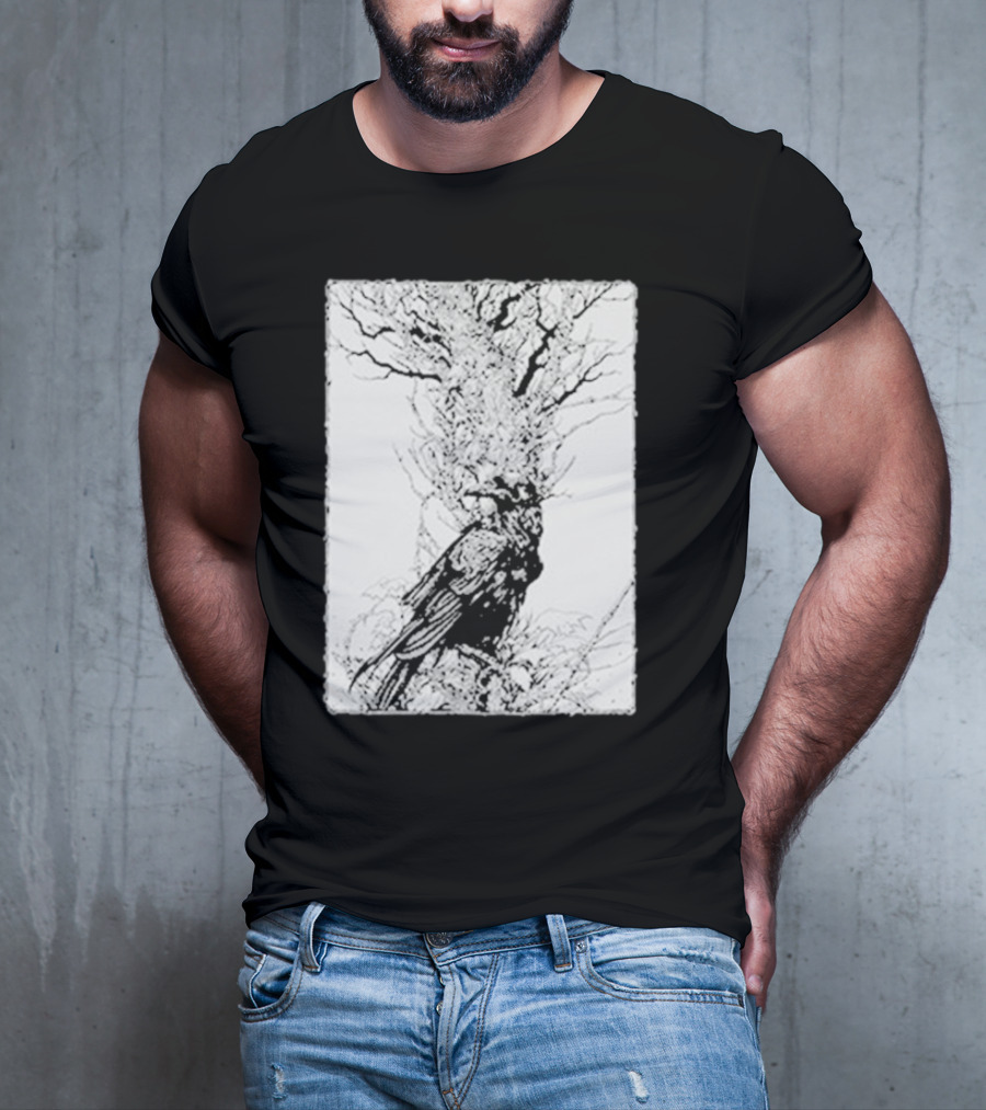 Fajar Allanda Raven Crow Art By Fajar Aeon Tree Illustration T-Shirt