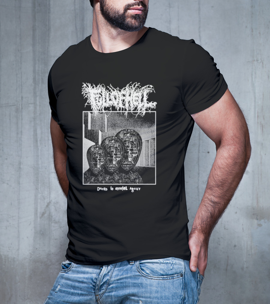 Full Of Hell Doors To Mental Agony Masked Faces Graphic T-Shirt