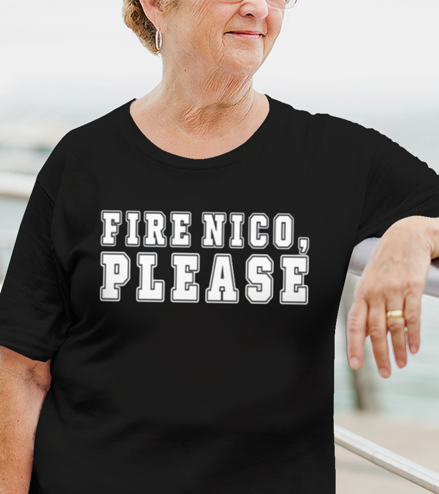 Fire Nico Please Large Block Text Statement T-Shirt