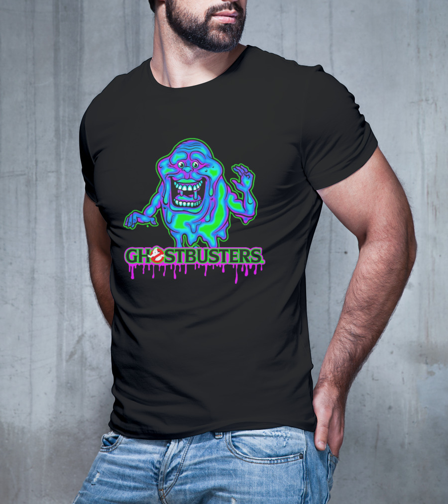 Ghostbusters Slimer Neon Little Spud Cartoon Ooze Glow T-Shirt