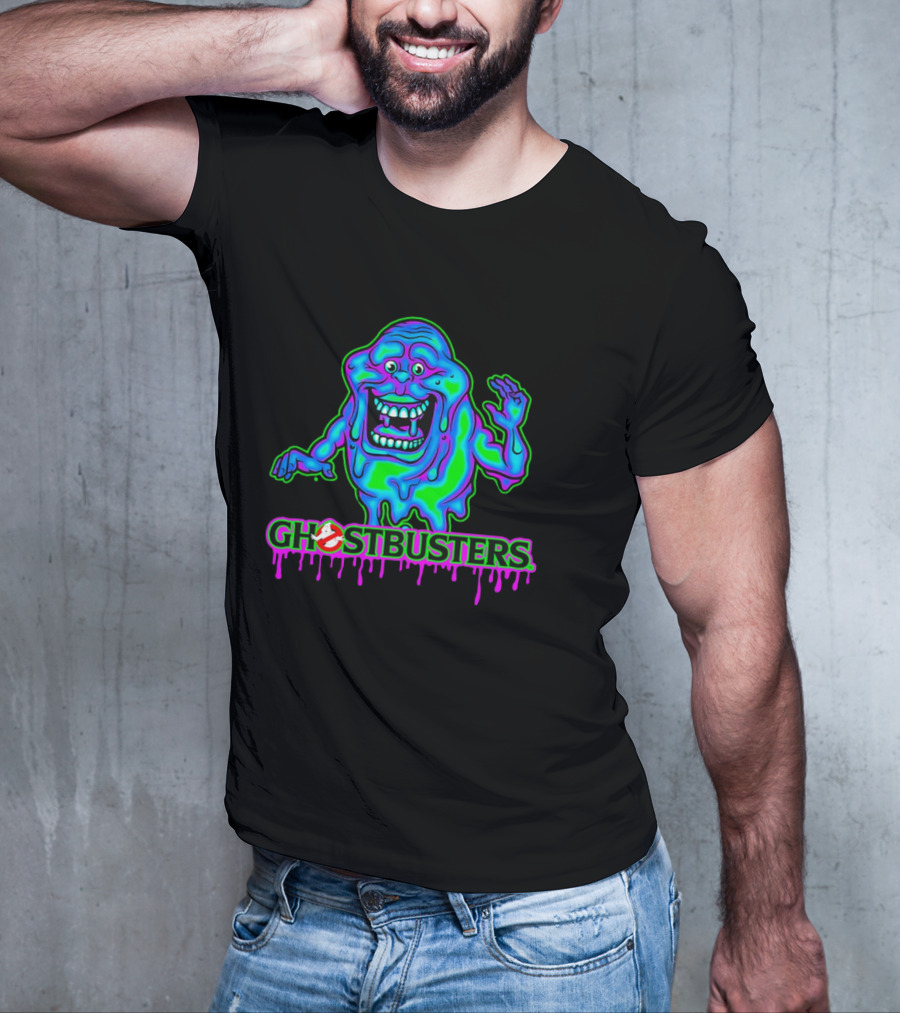 Ghostbusters Slimer Neon Little Spud Cartoon Ooze Glow T-Shirt
