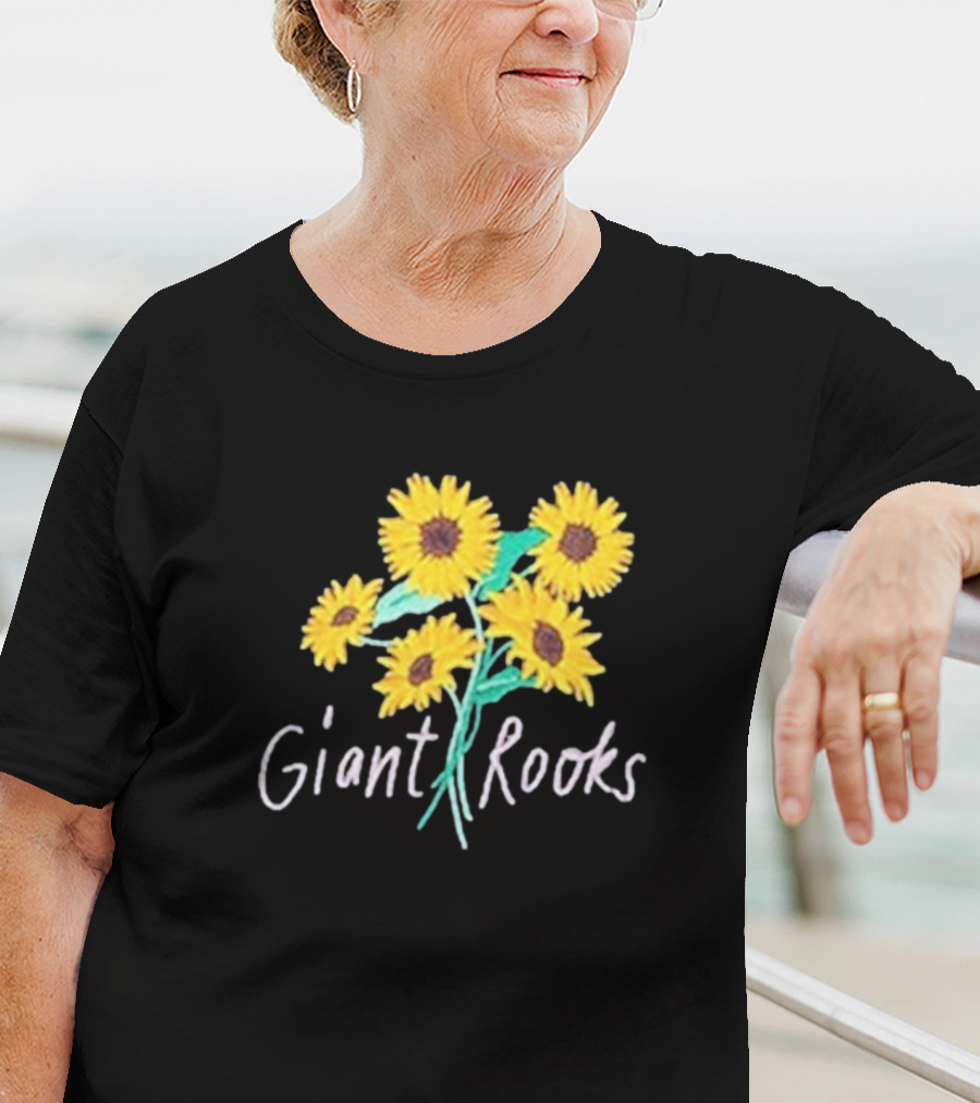 Giant Rooks Sunflower Bouquet Pink Skies T-Shirt