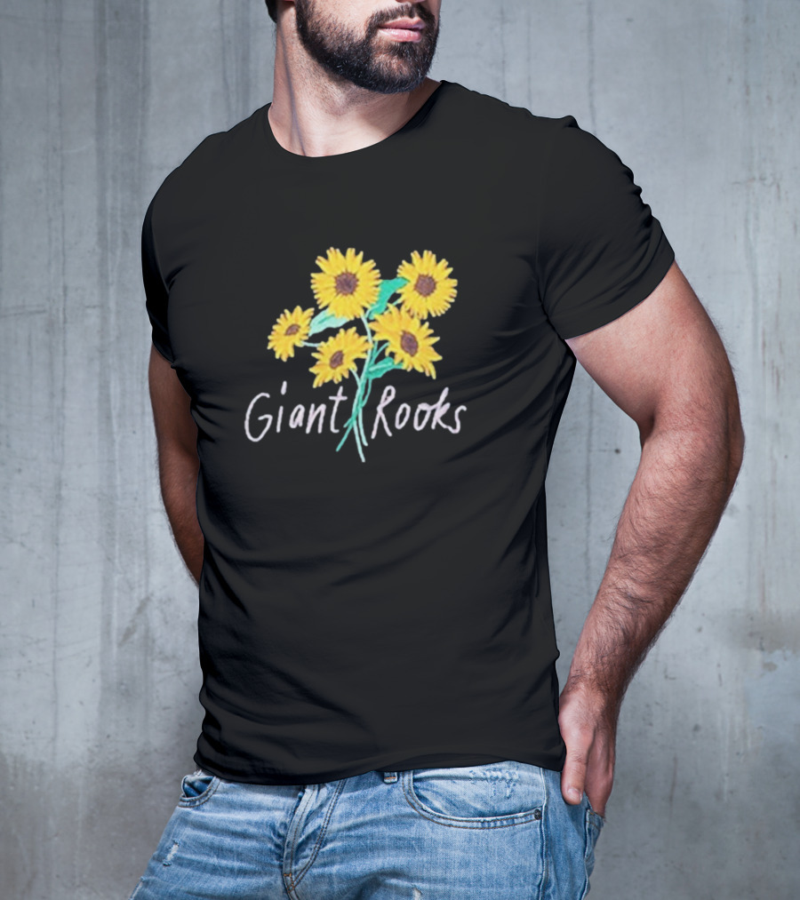 Giant Rooks Sunflower Bouquet Pink Skies T-Shirt