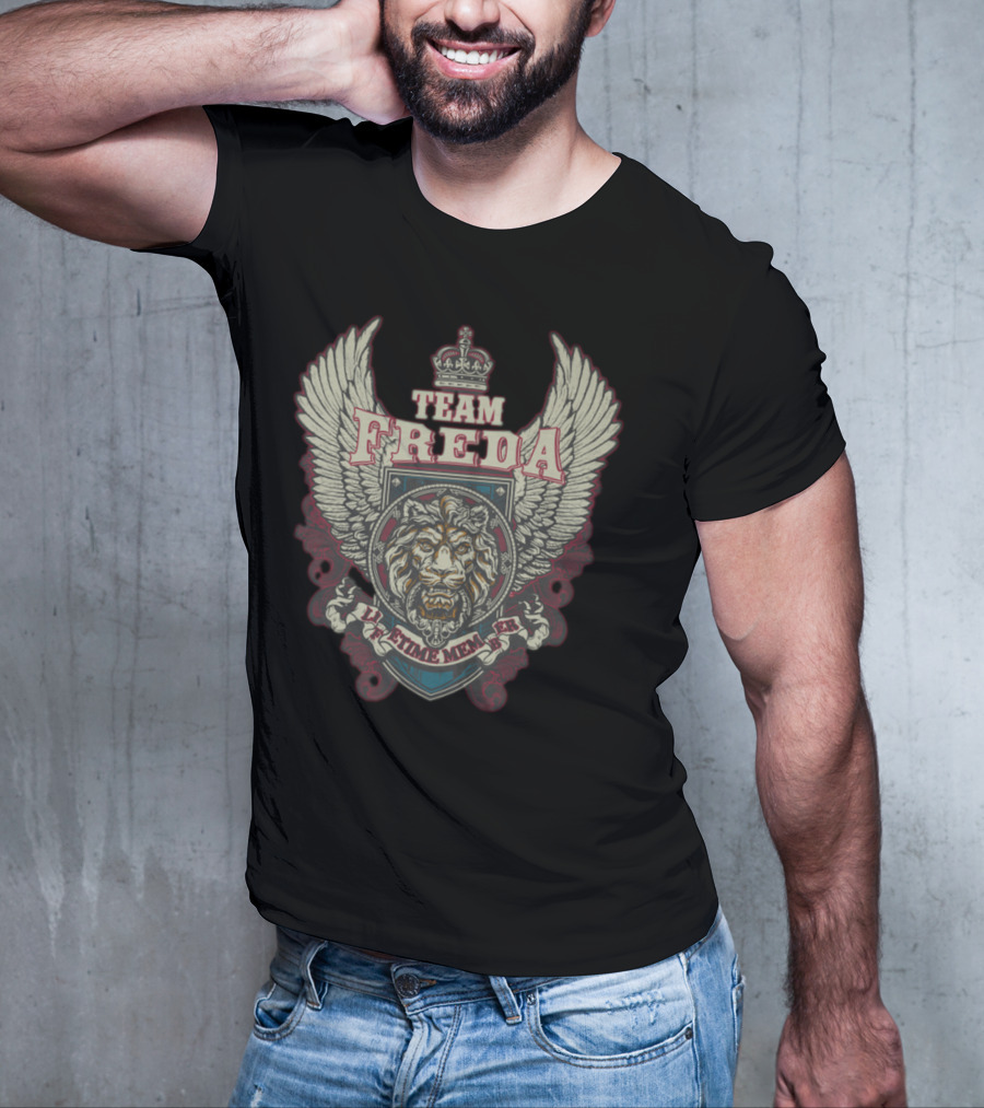 TEAM FREDA Lifetime Member Lion Crest Winged Emblem T-Shirt