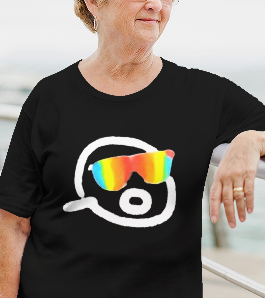 Gorklon Rainbow Sunglasses Sketch Retro Style T-Shirt