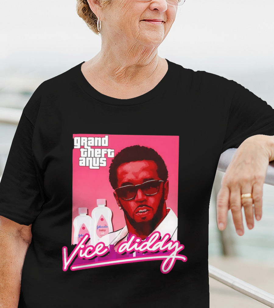 Grand Theft Anus Vice Diddy Johnson's Baby Oil Parody T-Shirt