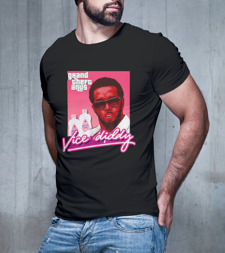 Grand Theft Anus Vice Diddy Johnson's Baby Oil Parody T-Shirt