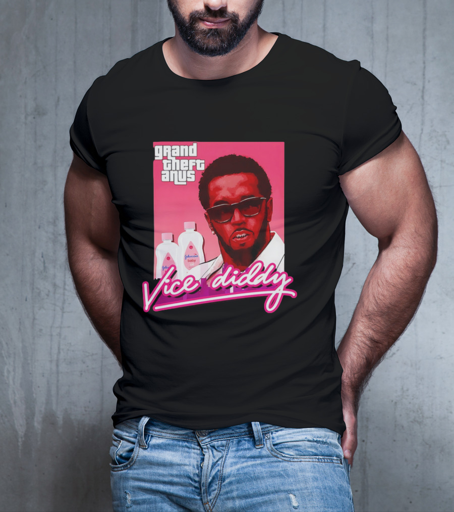 Grand Theft Anus Vice Diddy Johnson's Baby Oil Parody T-Shirt