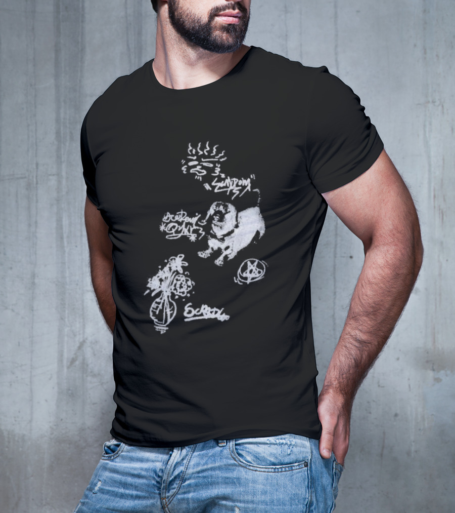 Aelfric Eden Graffiti Dog Flower Crown Art Doodle T-Shirt