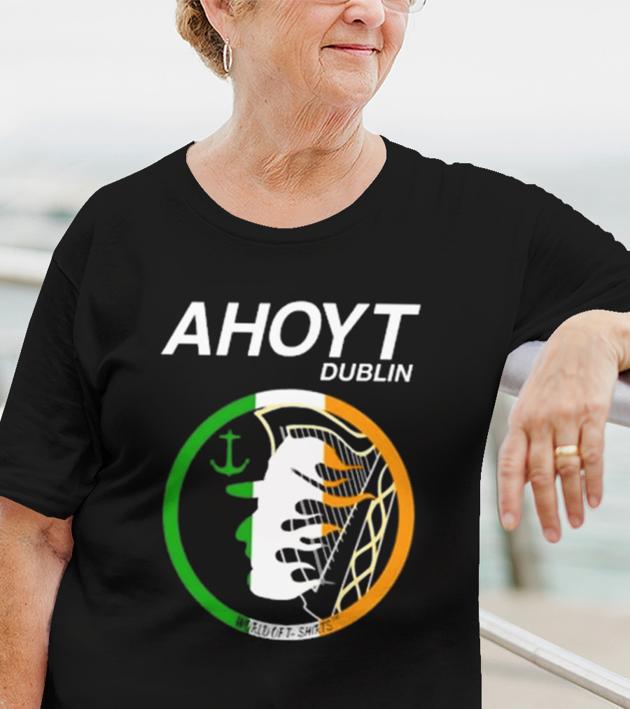 Ahoyt Dublin Ireland Anchor Tricolor Emblem T-Shirt