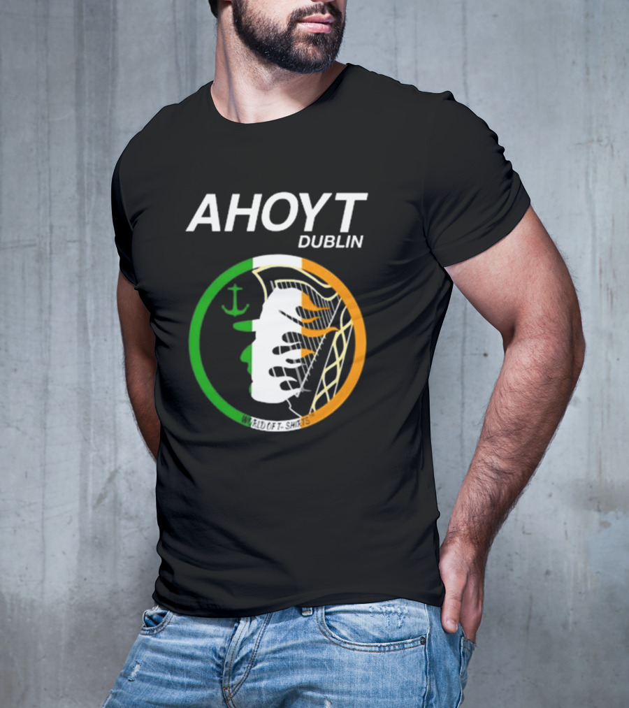 Ahoyt Dublin Ireland Anchor Tricolor Emblem T-Shirt