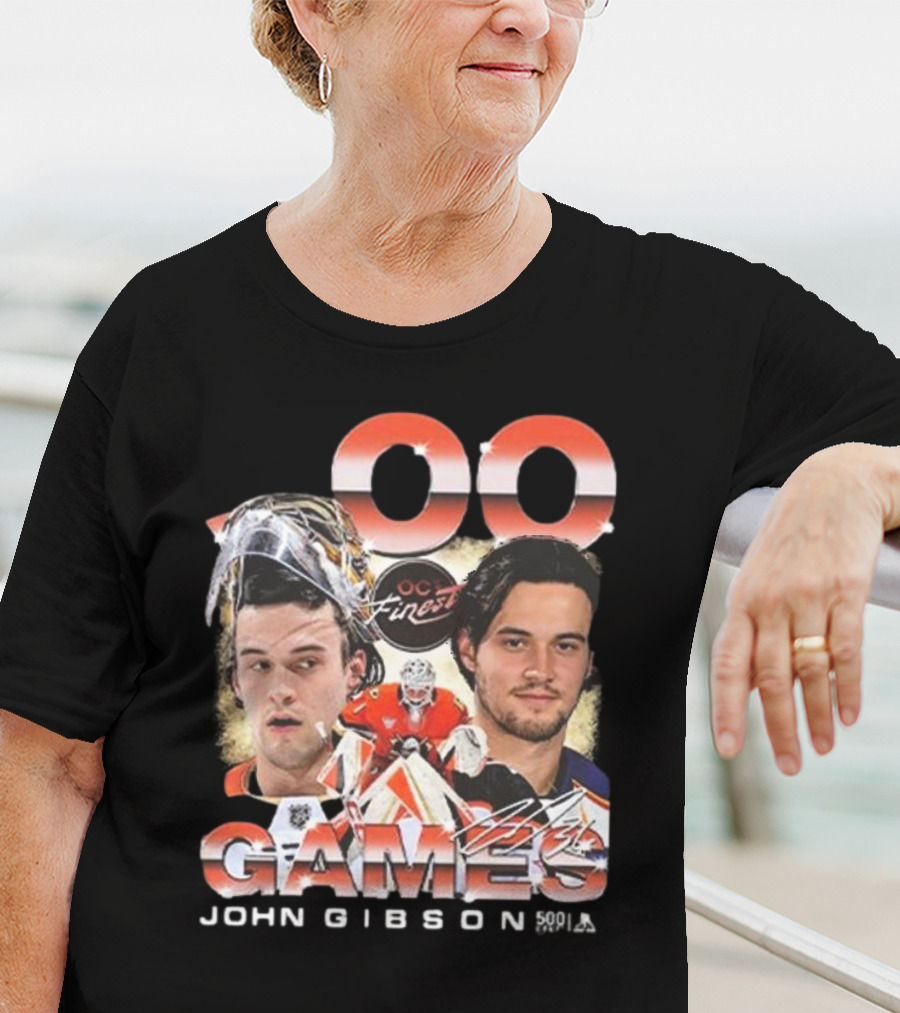 Anaheim Ducks John Gibson 500 Games Milestone Commemoration T-Shirt