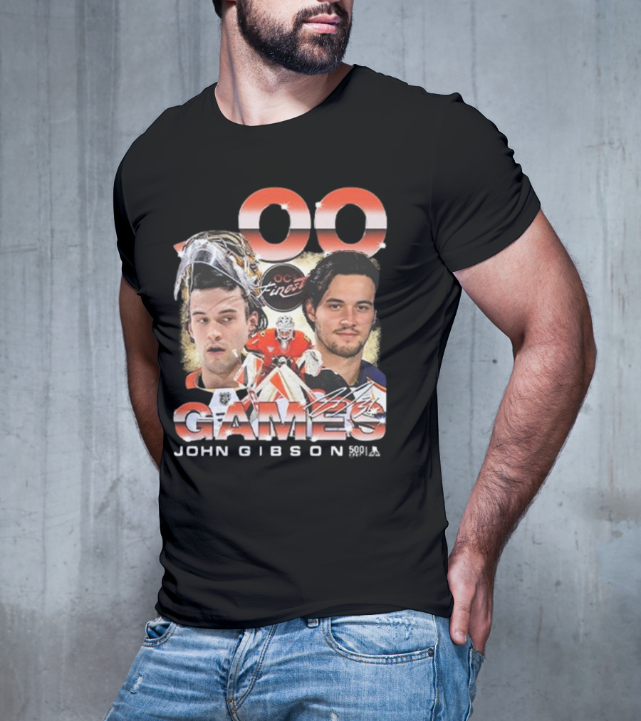 Anaheim Ducks John Gibson 500 Games Milestone Commemoration T-Shirt