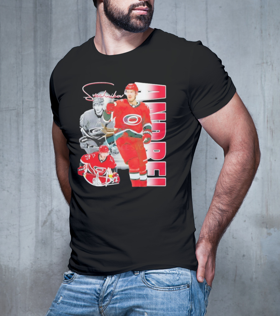 Andrei Svechnikov Carolina Hurricanes NHL Player 37 Signature T-Shirt