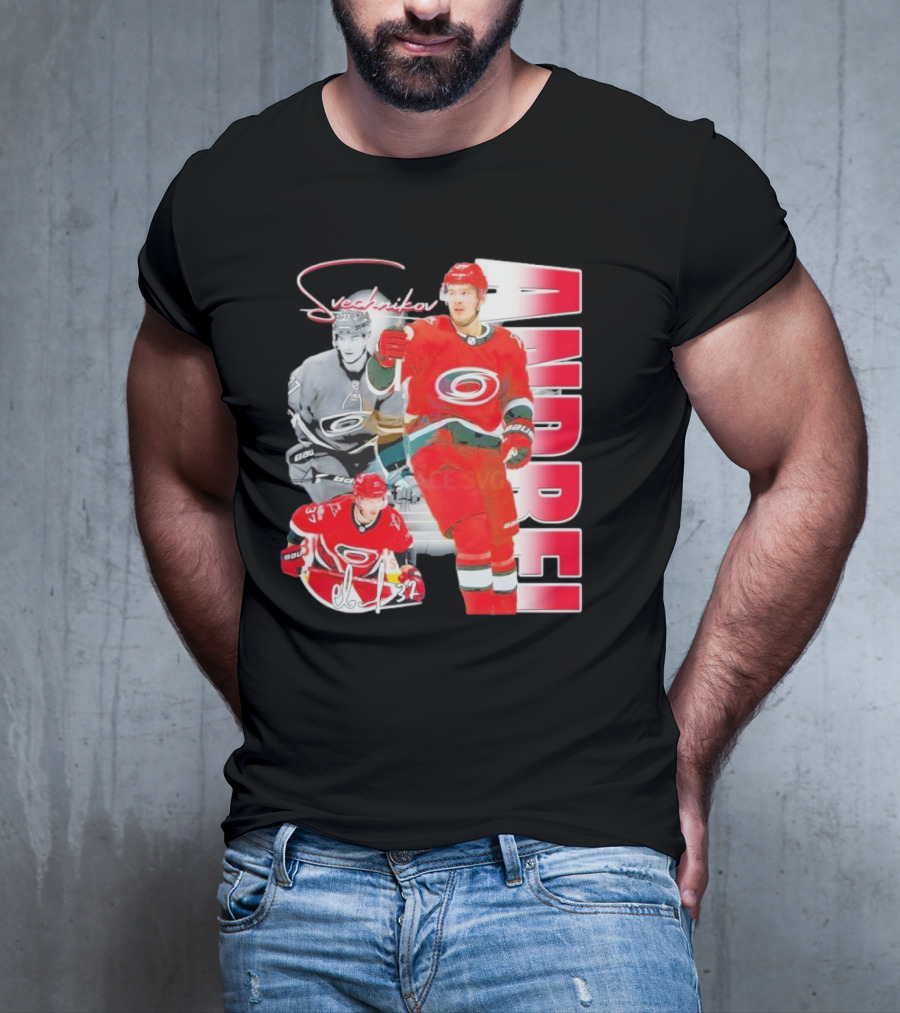 Andrei Svechnikov Carolina Hurricanes NHL Player 37 Signature T-Shirt
