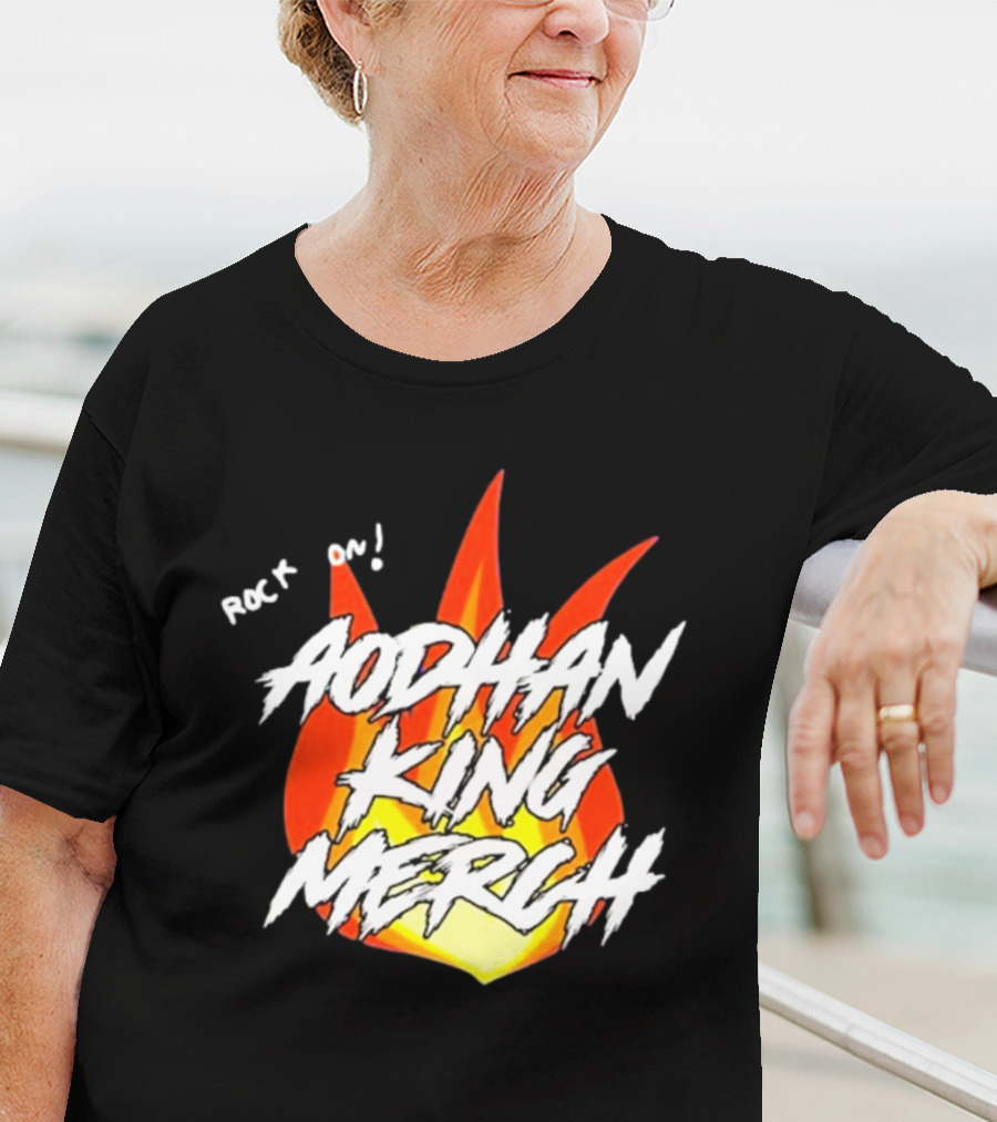 Aodhan King Rock On Flames Merch T-Shirt