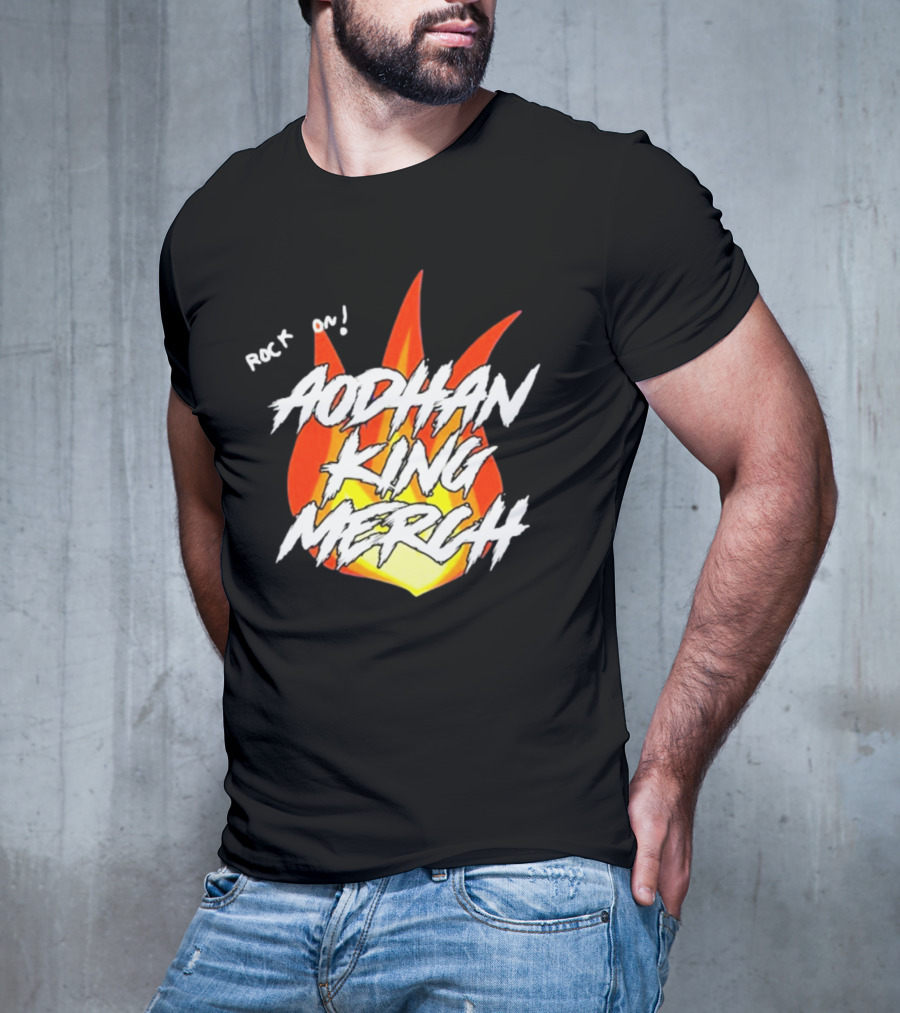 Aodhan King Rock On Flames Merch T-Shirt
