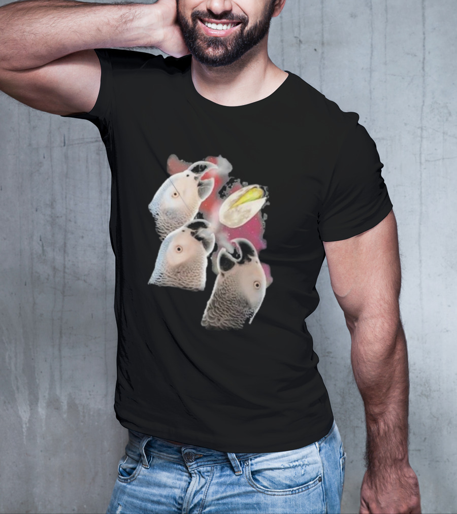 Apollo And Frens Three Cockatoos With Moon And Space Theme T-Shirt