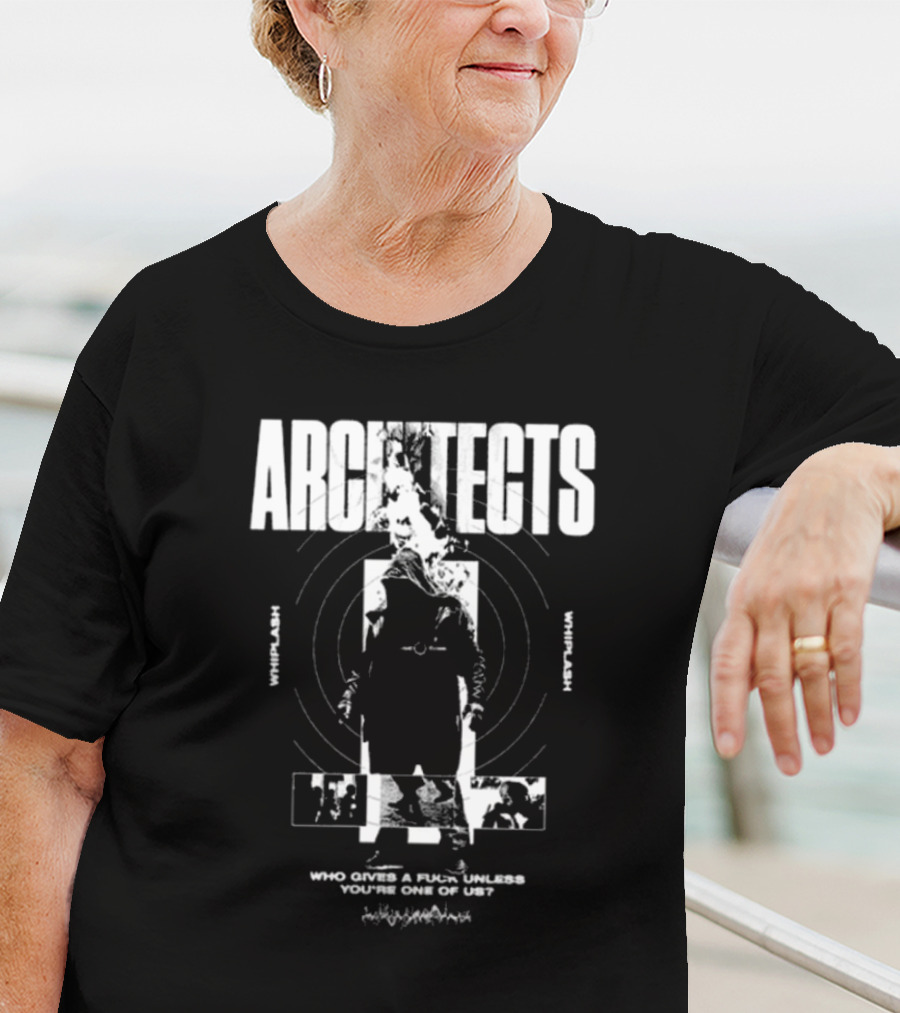 Architects Whiplash Flame Target Circles And Who Cries A Flame Fades You’re One Of Us Text T-Shirt