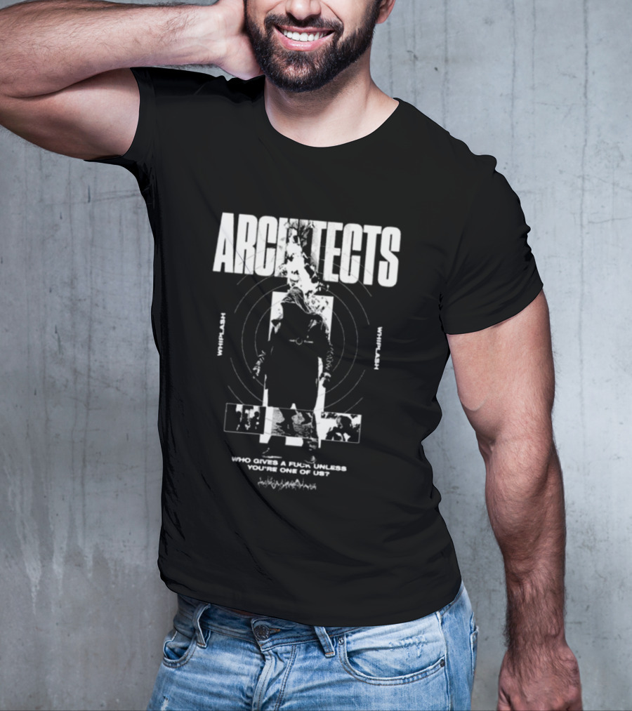 Architects Whiplash Flame Target Circles And Who Cries A Flame Fades You’re One Of Us Text T-Shirt