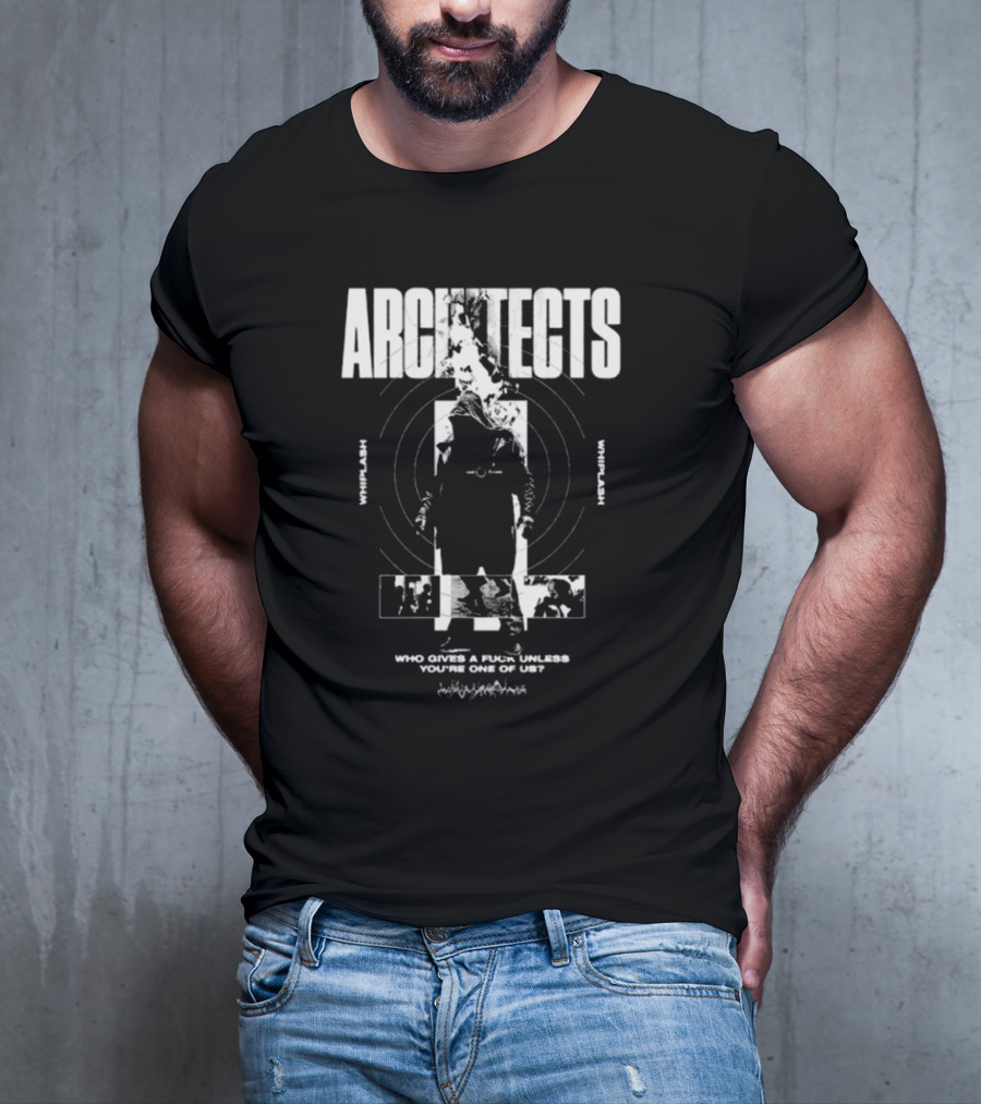 Architects Whiplash Flame Target Circles And Who Cries A Flame Fades You’re One Of Us Text T-Shirt