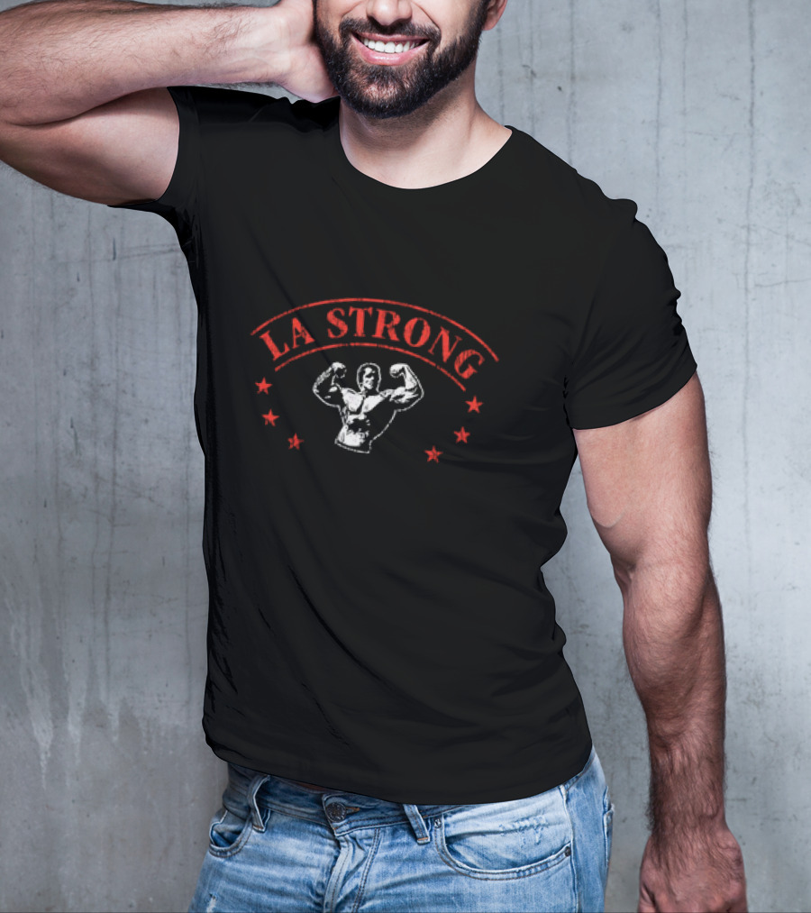 Arnold Schwarzenegger LA Strong Bodybuilder Star Design T-Shirt