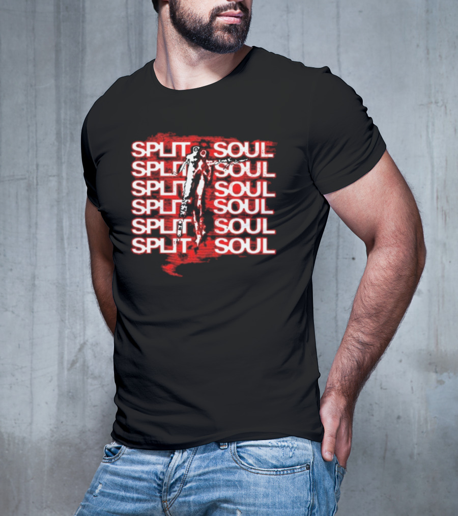 Artiomusic Artio Split Soul Repeated Text With Figure Overlay T-Shirt