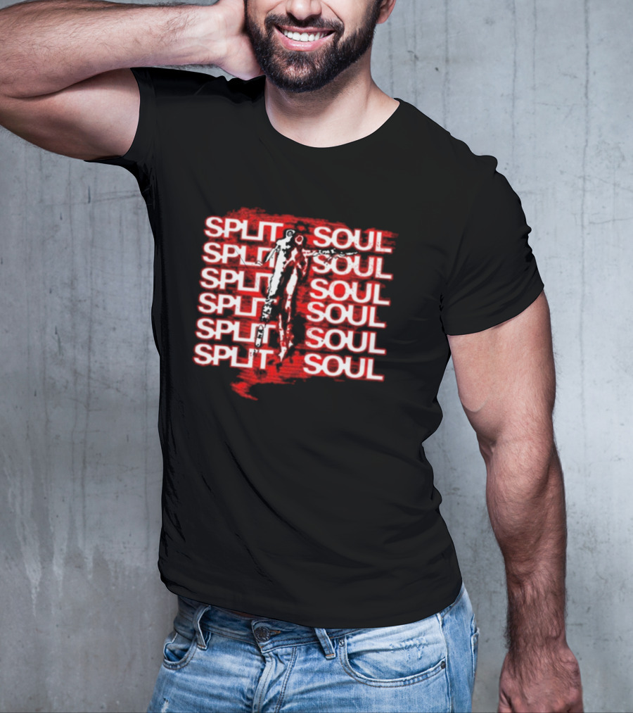 Artiomusic Artio Split Soul Repeated Text With Figure Overlay T-Shirt
