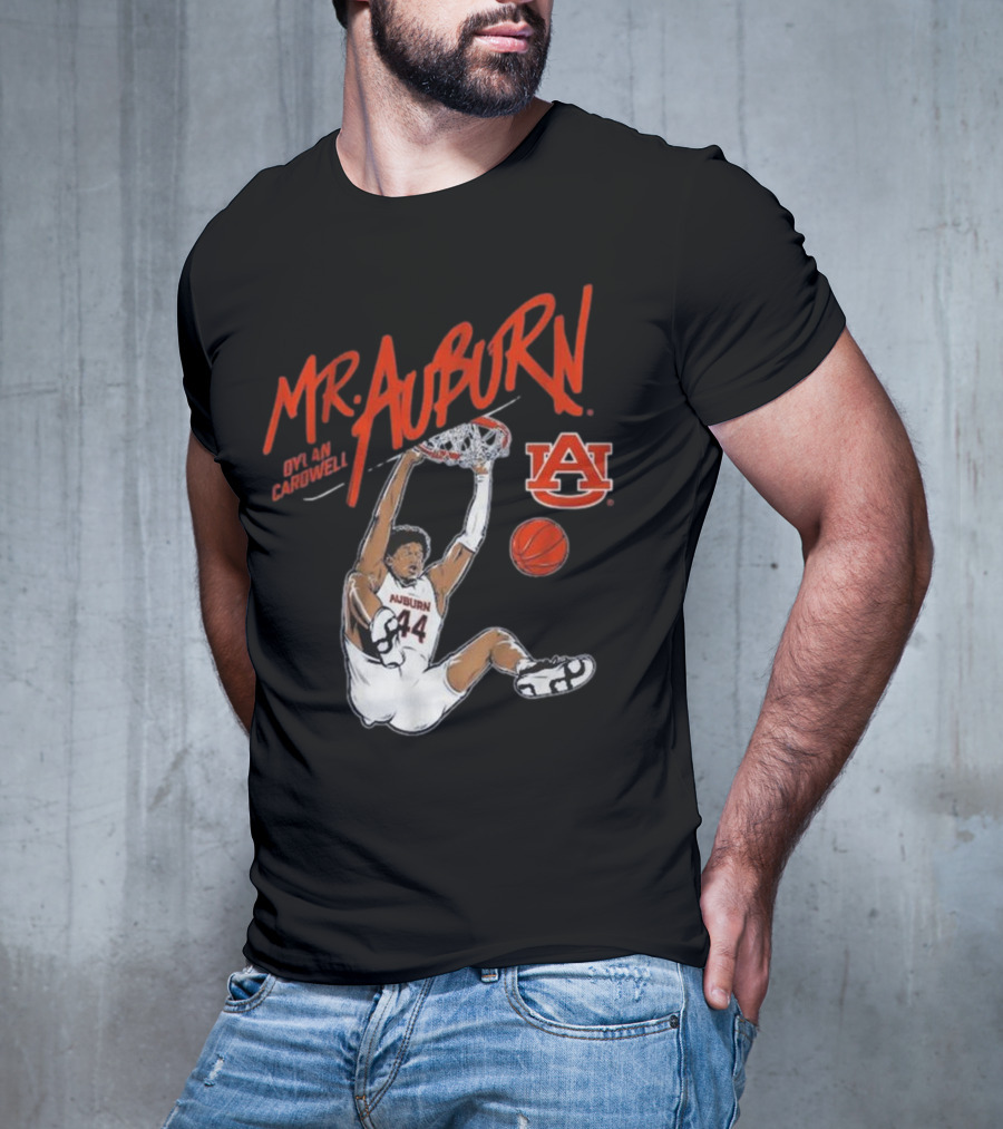 Auburn Basketball Dylan Cardwell Mr. Auburn Slam Dunk Graphic T-Shirt