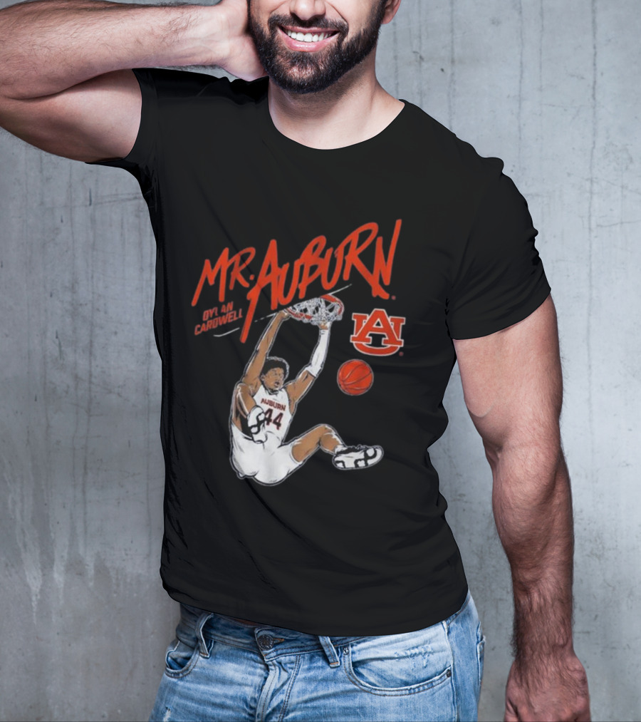 Auburn Basketball Dylan Cardwell Mr. Auburn Slam Dunk Graphic T-Shirt