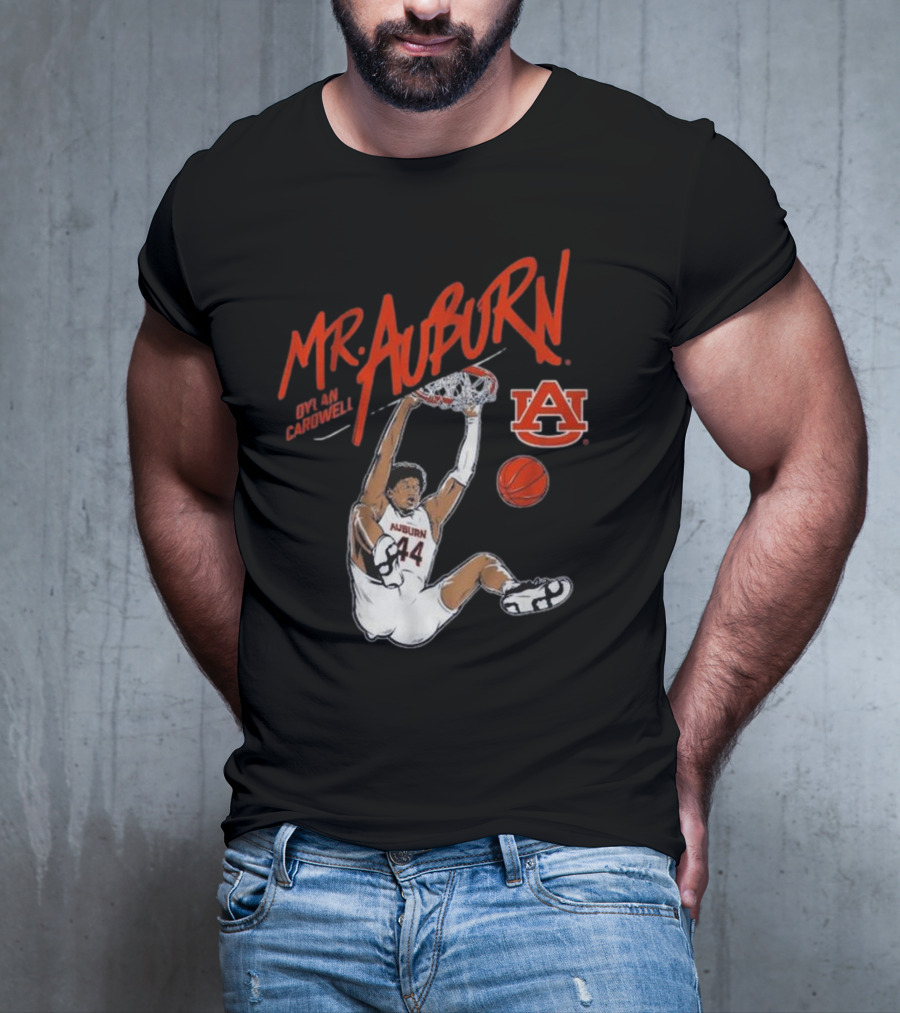 Auburn Basketball Dylan Cardwell Mr. Auburn Slam Dunk Graphic T-Shirt