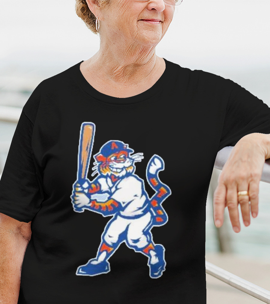 Auburn Tigers Aubie Baseball Mascot Holding Bat T-Shirt