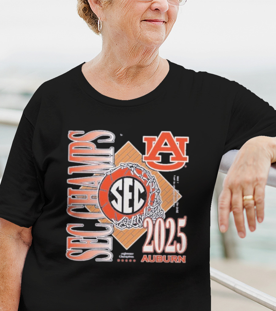Auburn Tigers SEC Champs 2025 Basketball Victory T-Shirt