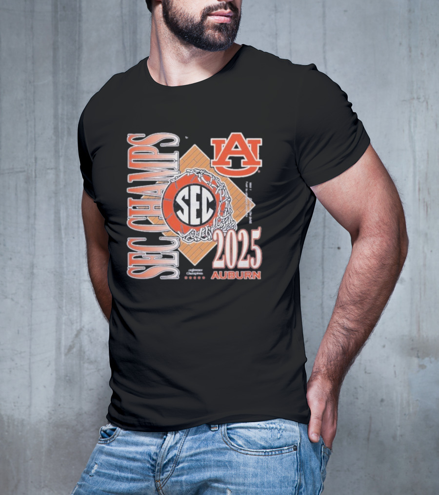 Auburn Tigers SEC Champs 2025 Basketball Victory T-Shirt