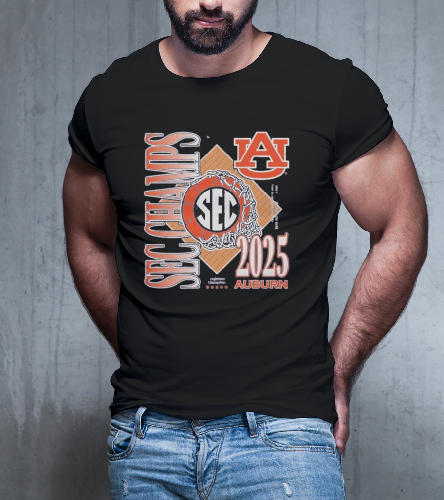 Auburn Tigers SEC Champs 2025 Basketball Victory T-Shirt