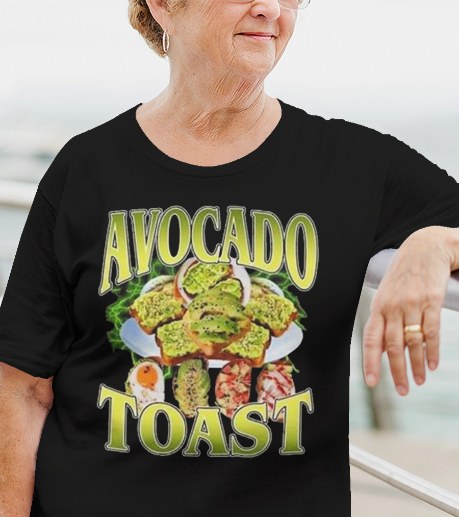 Avocado Toast Assorted Toppings Food Art T-Shirt