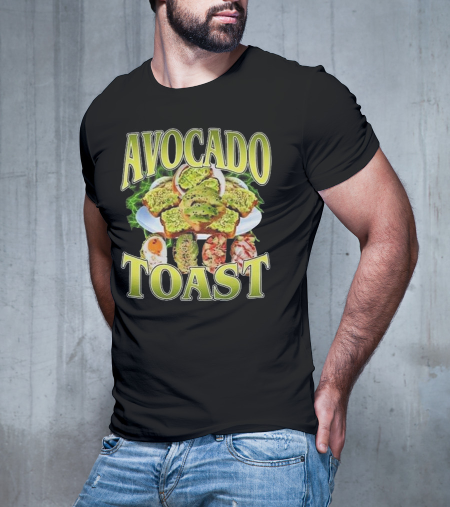 Avocado Toast Assorted Toppings Food Art T-Shirt
