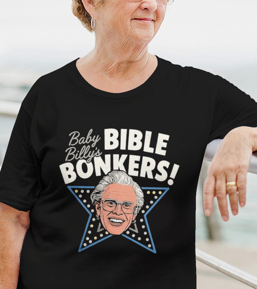 Baby Billy's Bible Bonkers Star White Hair Man Blue Star T-Shirt