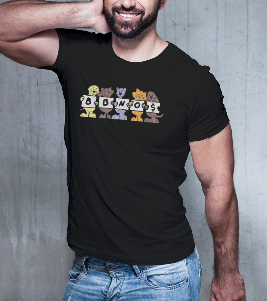 Bbnos Embroidered Pet Animals Holding Letters T-Shirt