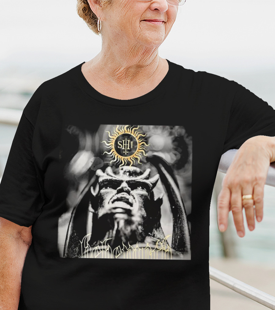 Behemoth The Shit Of God 9th May 2025 Sun Icon And Demonic Figure T-Shirt